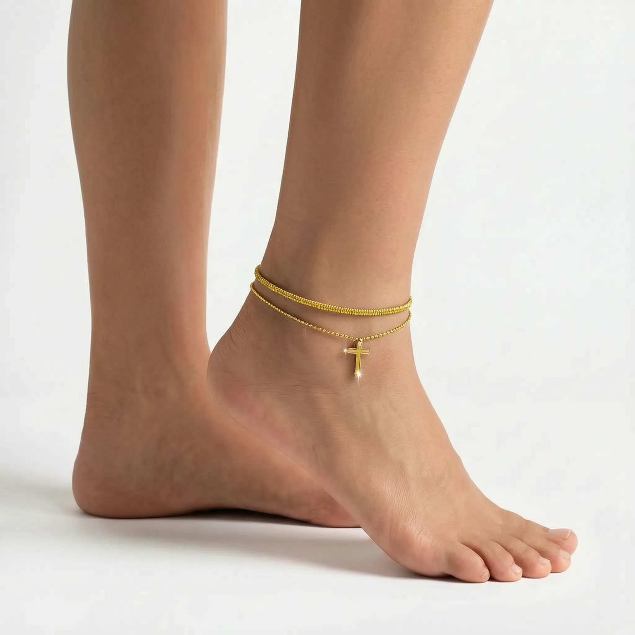 Shimmeria -  Double Layered Chain Anklet